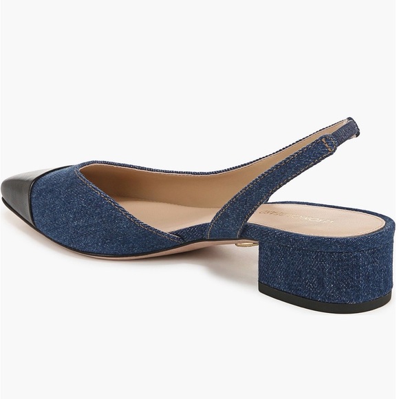 Veronica Beard Half d’Orsay Slingback Pumps Mountain Blue Black 375.00 Size 7.5 - Picture 2 of 10